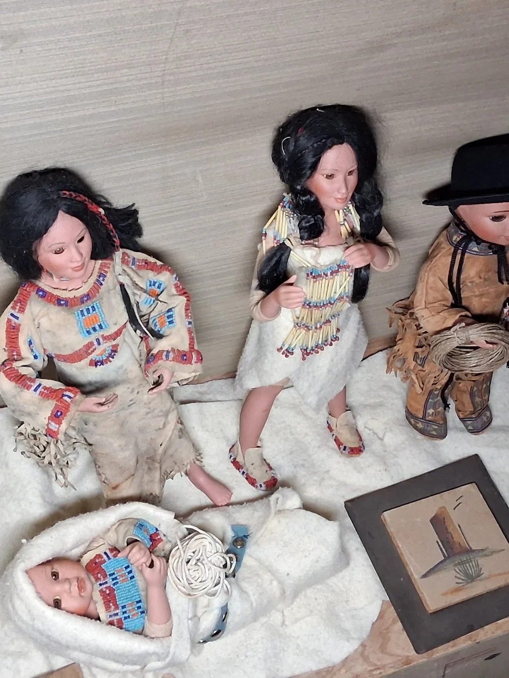 Handcrafted Kids Doll in Cream Outfit with Beaded Accents